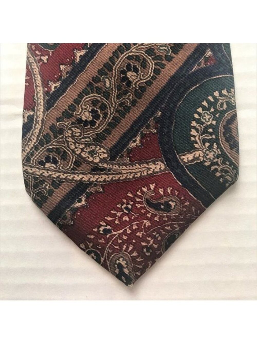 Carlo Palazzi Silk Tie Blue Teal Burgundy 65" 100% Silk